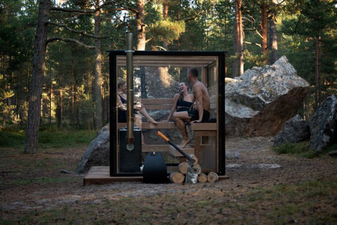 Deluxe Panorama Glass Traditional Outdoor Luxury Sauna - 6 Person - Image 22