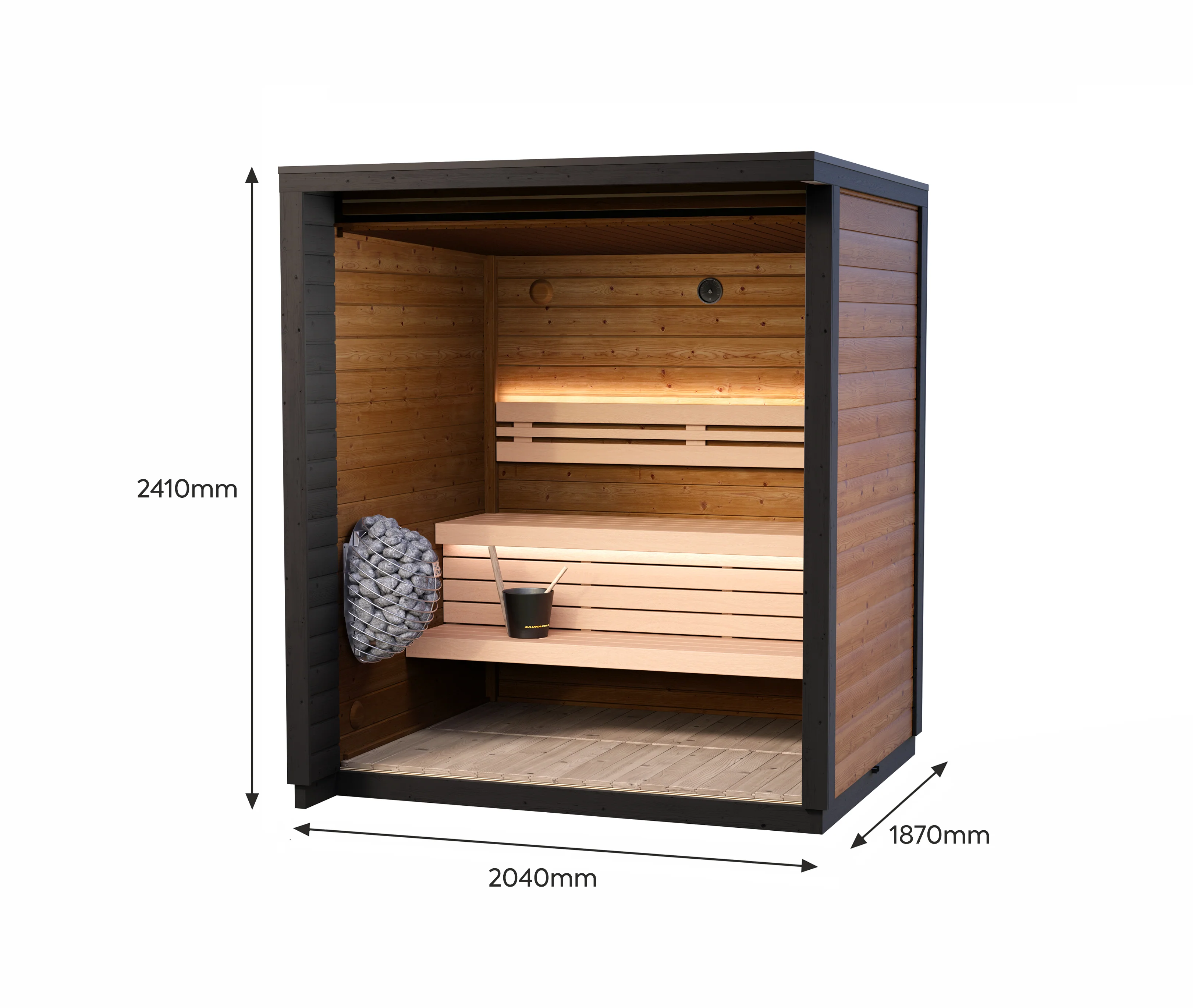 Flora Traditional Outdoor Luxury Sauna - 3 Person - Image 2