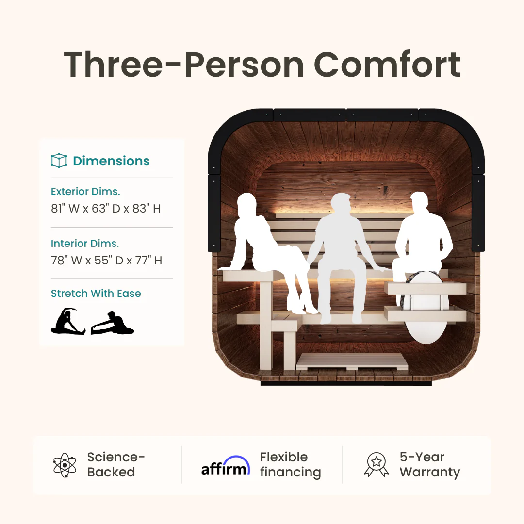 Governor Traditional Outdoor Sauna - 3 Person - Image 2