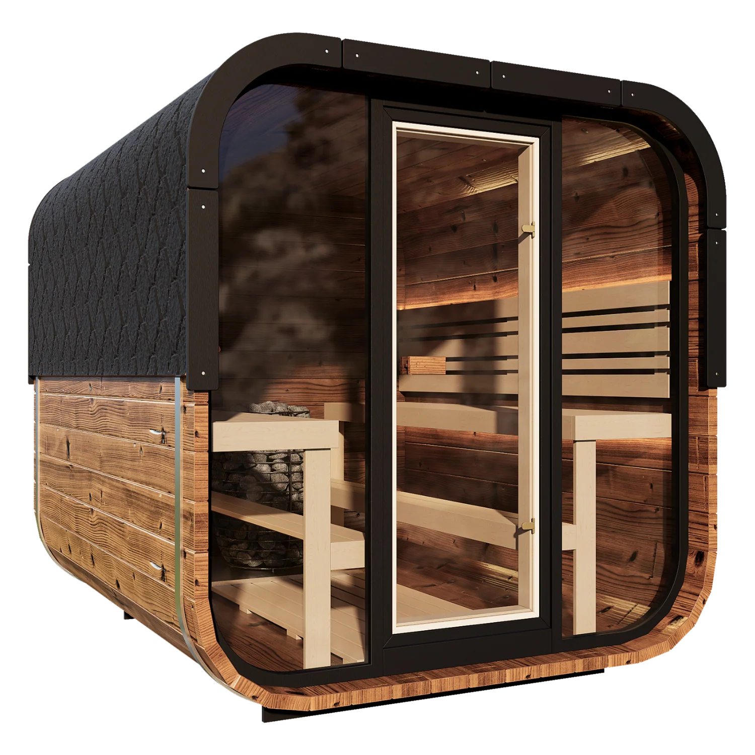 Grand Governor Front Glass Traditional Outdoor Sauna - 6 Person - Image 3