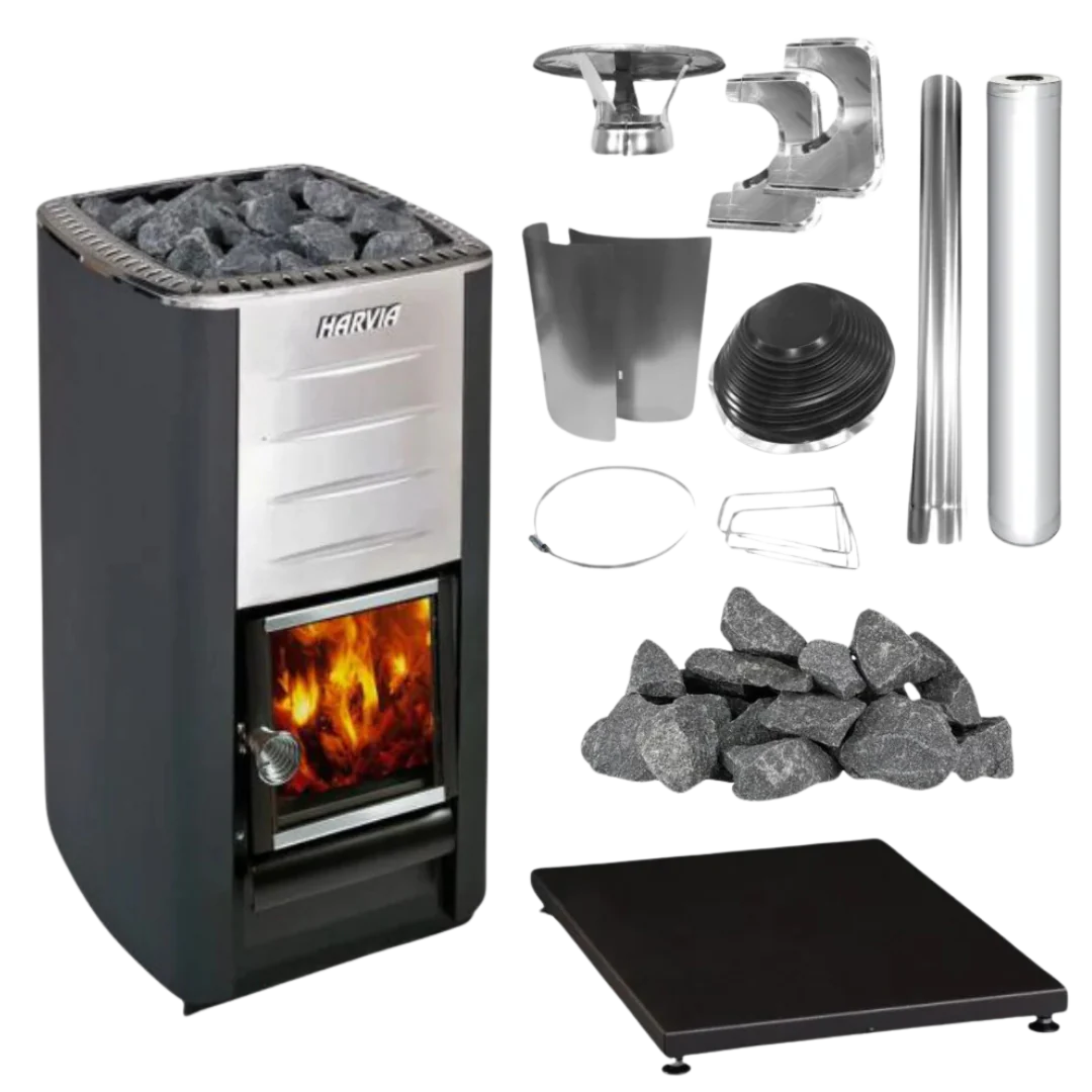 Harvia M3 Wood-Burning Stove Bundle