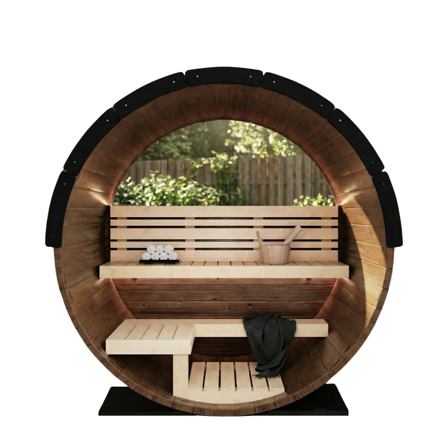 Nordic II Traditional Outdoor Barrel Sauna - 3 Person - Image 8