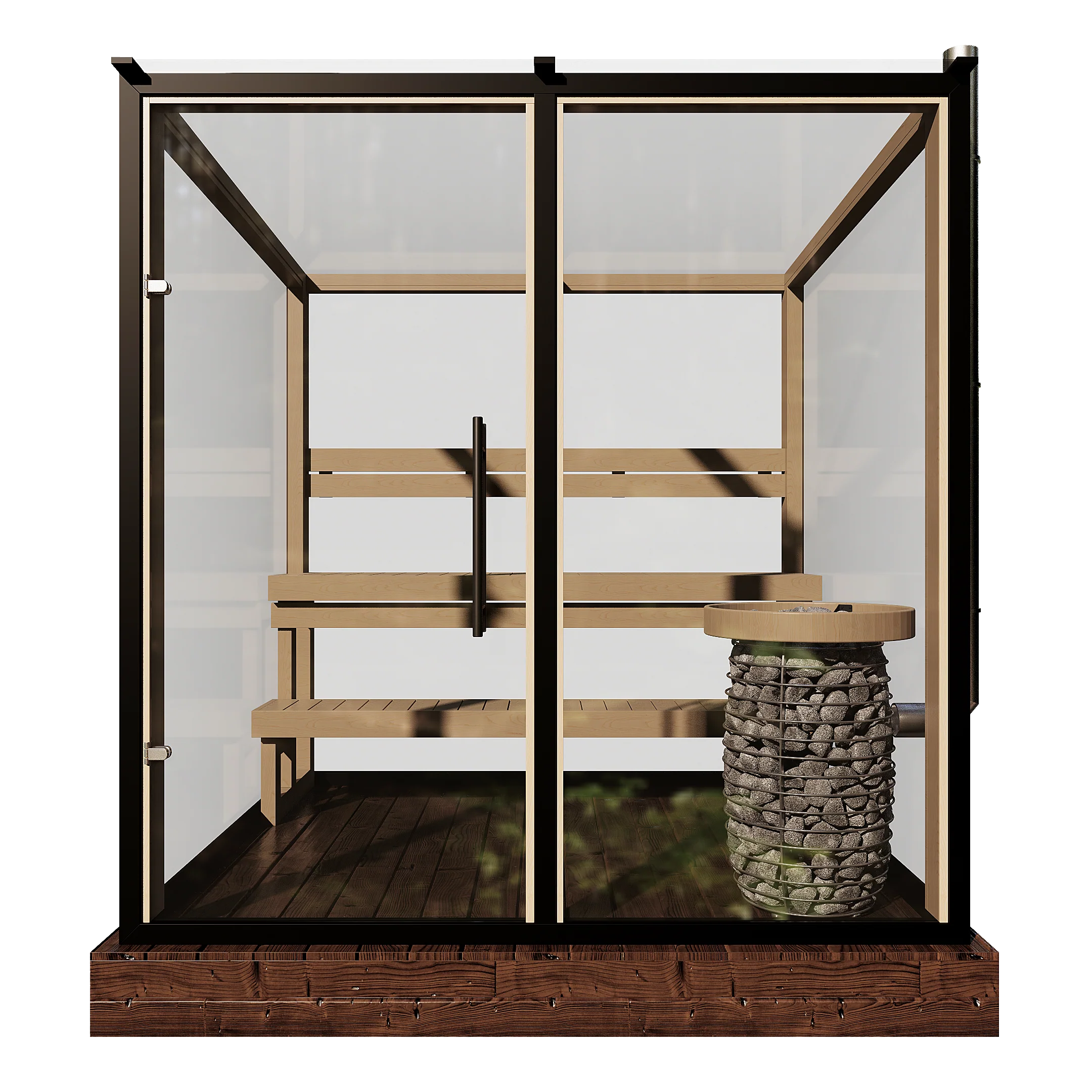 Panorama Glass Traditional Outdoor Luxury Sauna  - 4 Person - Image 14