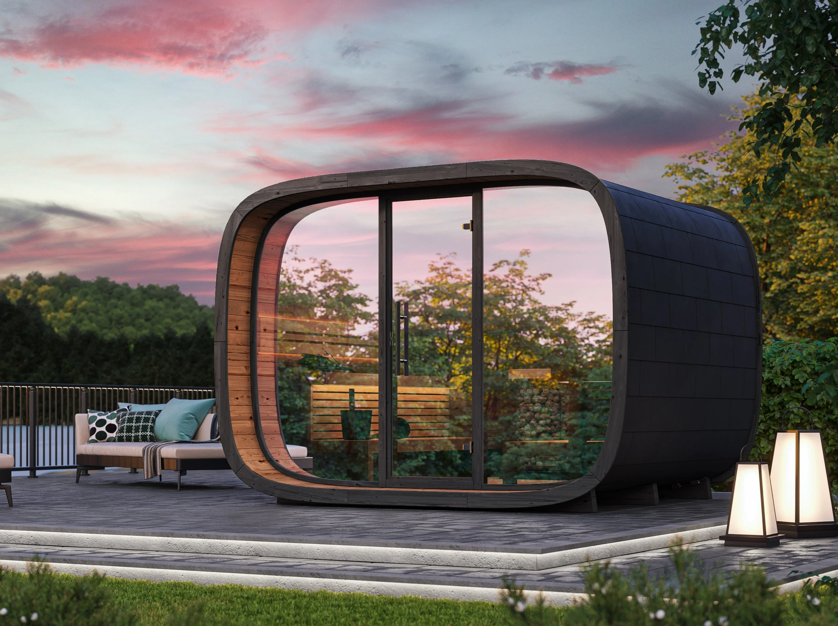 Vienna Single Traditional Outdoor Luxury Sauna - 8 Person - Image 6